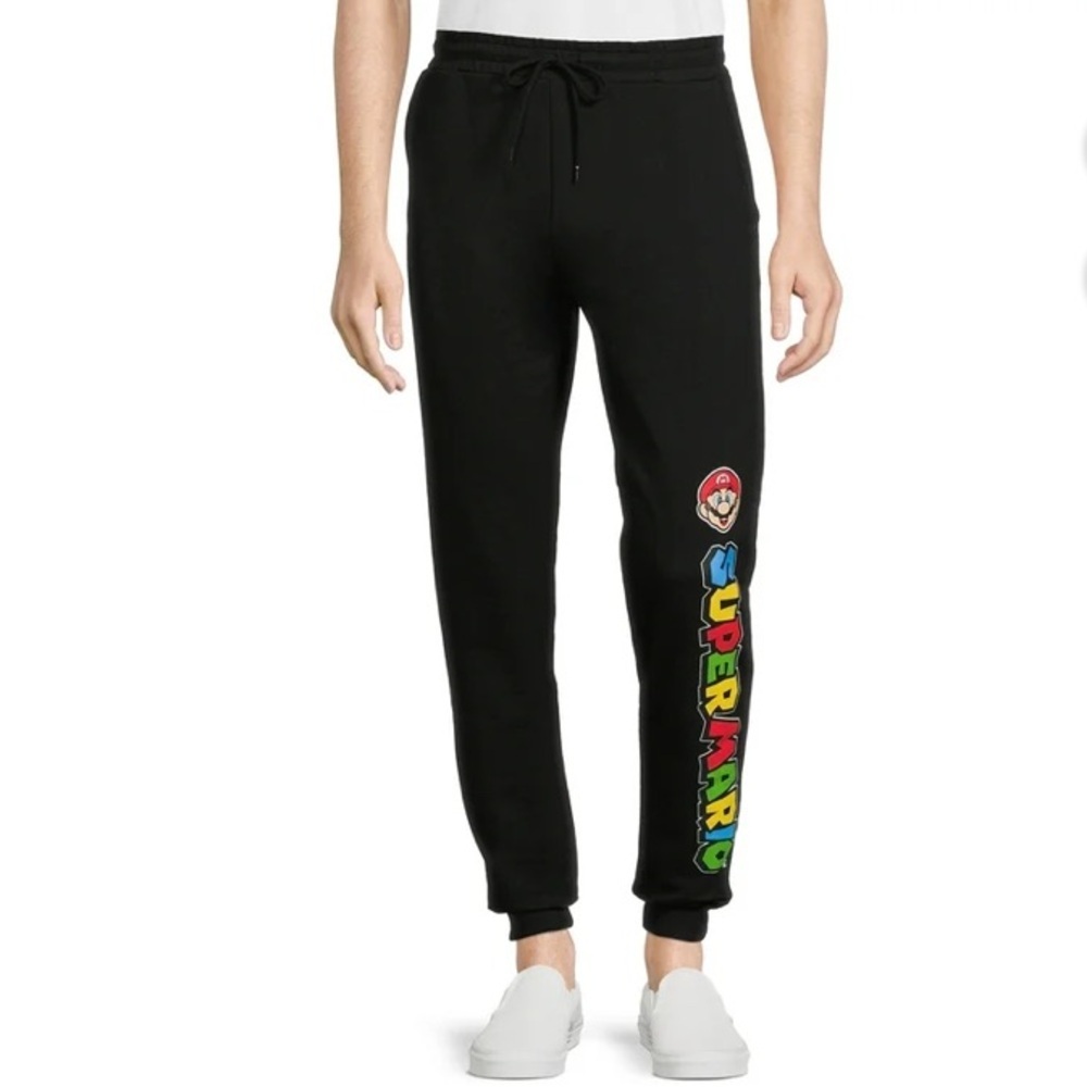 Men’s Super Mario, black joggers size XXL